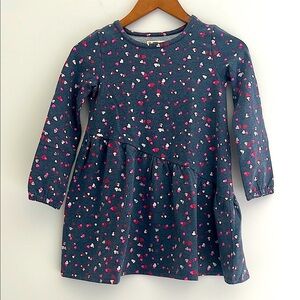 Tucker Tate Girl Hearts Dress Long Sleeves Valentine’s Blue Pink Cozy Size 6